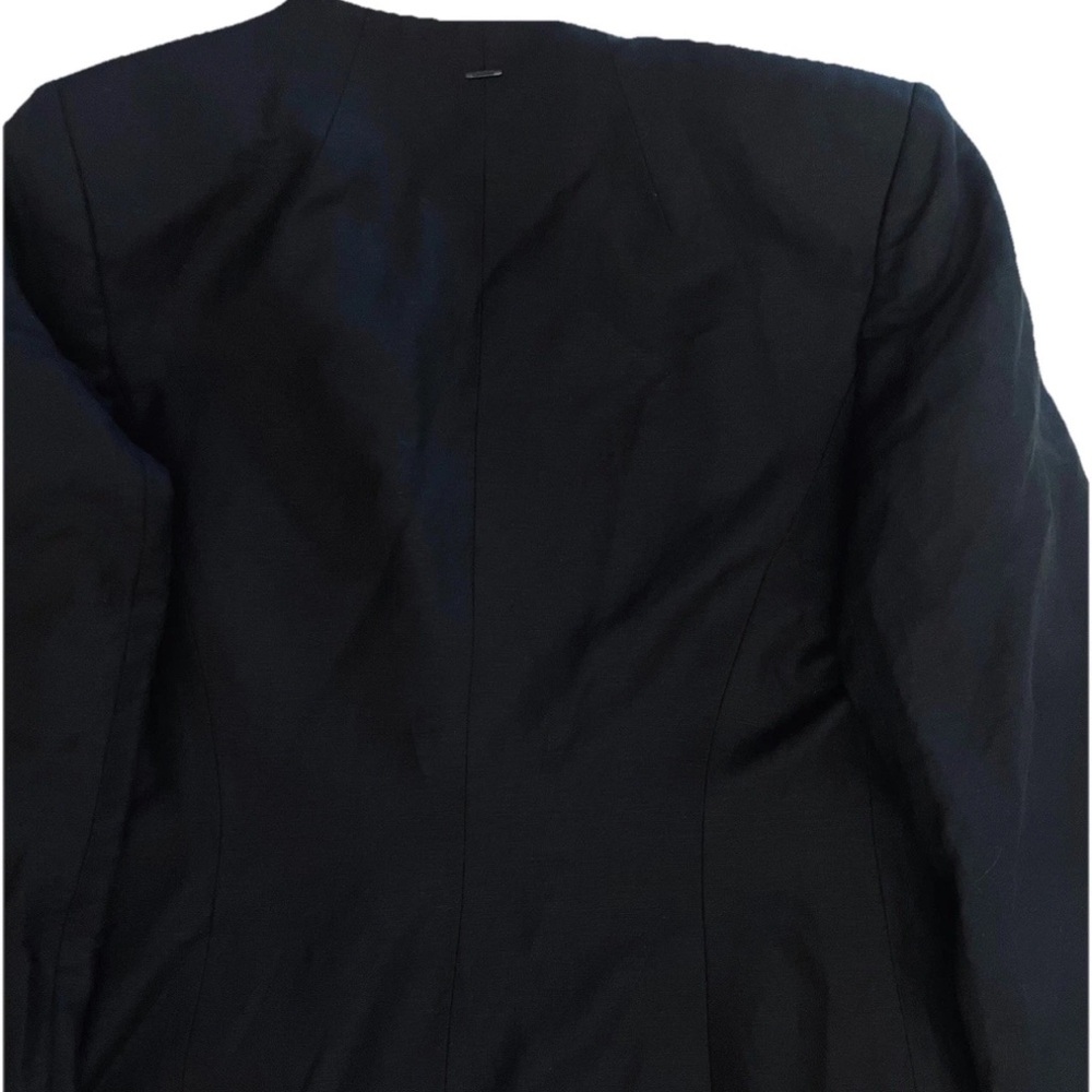 Calvin Klein Linen Blend Long Open Front Blazer Jacket Sz 12 - Picture 6 of 6